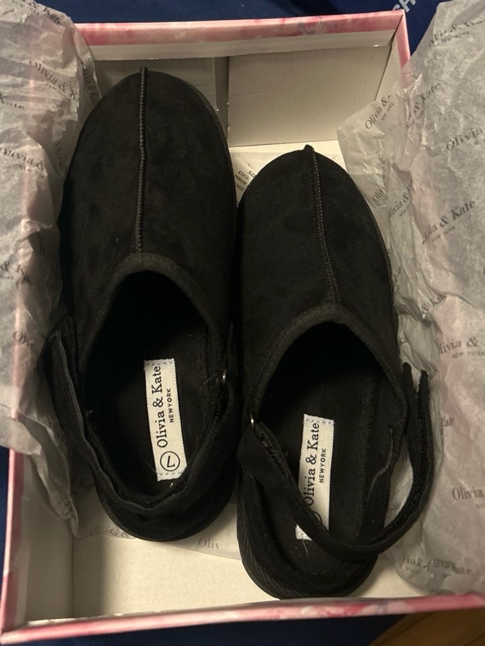 Black Suede Slip-On Women's Slippers